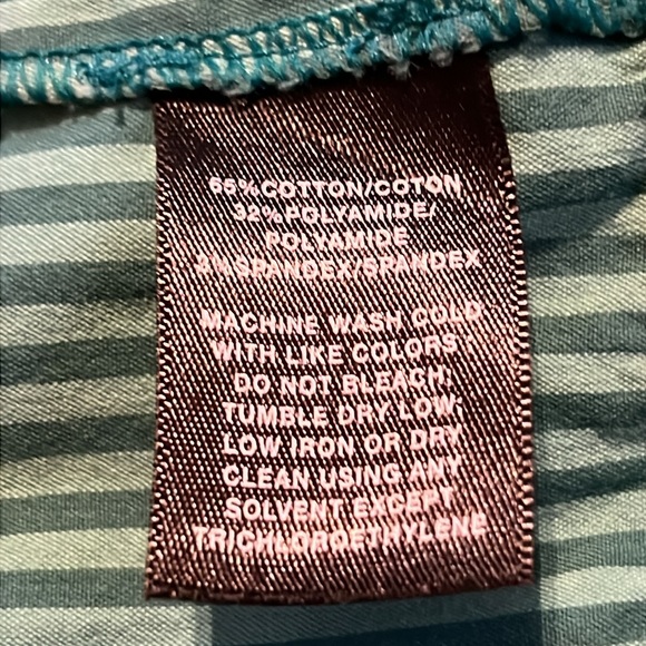 Lafayette 148 Women’s Green Stripe Hidden Button Up Long Sleeve Collar‎ Shirt 6 - Picture 4 of 7